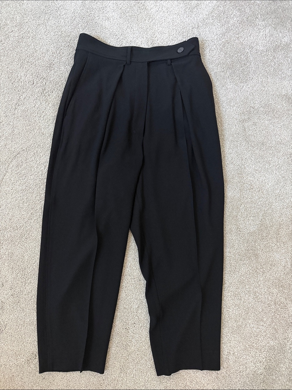Sportmax Black Pleated High-Waist Trousers